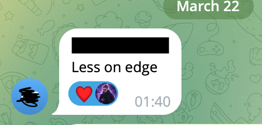 A short message reading: Less on edge.